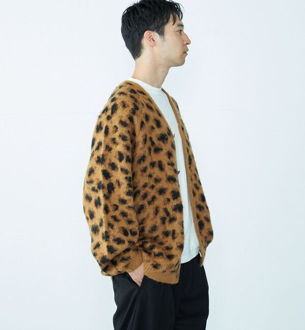 SHIPS「TOWNCRAFT:〈手洗い可能〉総柄 ラグランスリーブ シャギー ニット カーディガン」|カーディガン|