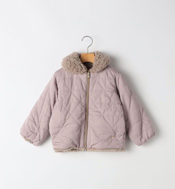 SHIPS KIDS「SHIPS KIDS:100～130cm / プードルファー&times;タフタ リバーシブル ジャケット」|その他|ブラウン系