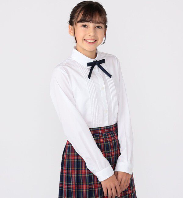 SHIPS KIDS「SHIPS KIDS:140～160cm / ピンタック ブラウス」|シャツ・ブラウス|ホワイト系
