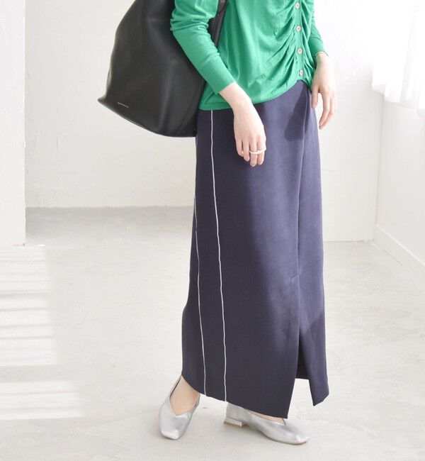 quaranciel「quaranciel:〈洗濯機可能〉ポンチ サイドライン スリット タイト スカート」|タイト|