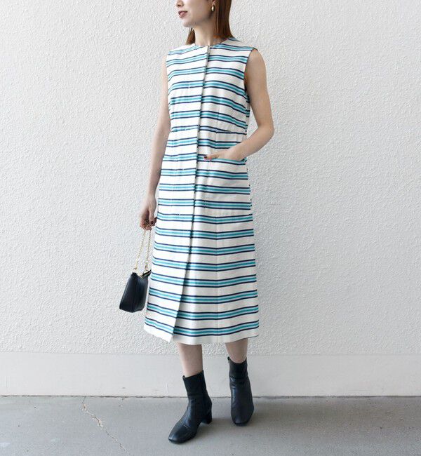 SHIPS any「SHIPS any:キャンバス ボーダー ジレ ワンピース」|ワンピース|