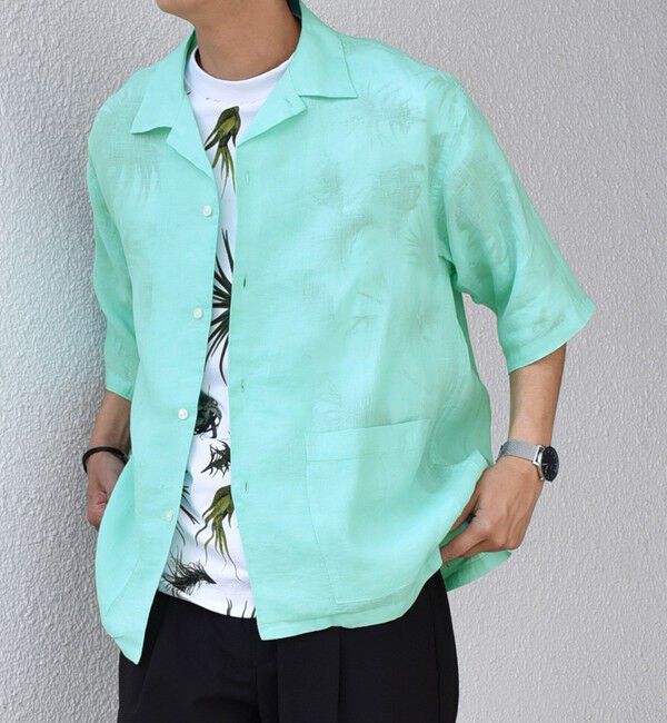 SHIPS any「SHIPS any: ピュアリネン キャンプポケット ハーフスリーブ オープン シャツ◇」|シャツ・ブラウス|