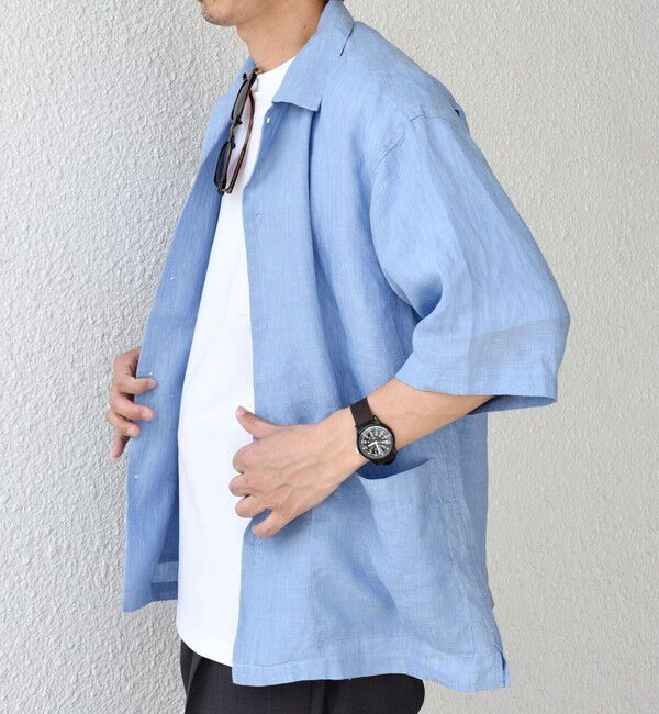 SHIPS any「SHIPS any: ピュアリネン キャンプポケット ハーフスリーブ オープン シャツ◇」|シャツ・ブラウス|