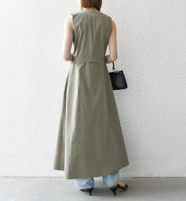 SHIPS any「SHIPS any:〈洗濯機可能〉タイプライター ジレ レイヤードデザイン ワンピース」|ワンピース|