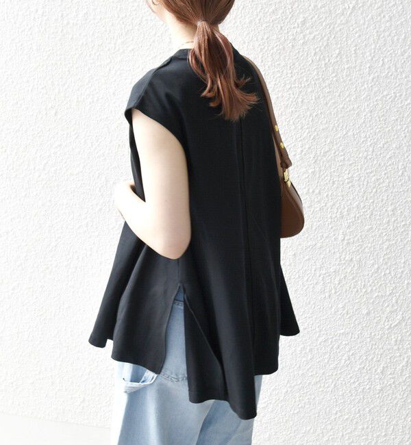 SHIPS any「SHIPS any:〈接触冷感/汗染み防止加工/洗濯機可能〉Aライン フレンチスリーブ TEE」|Tシャツ・カットソー|