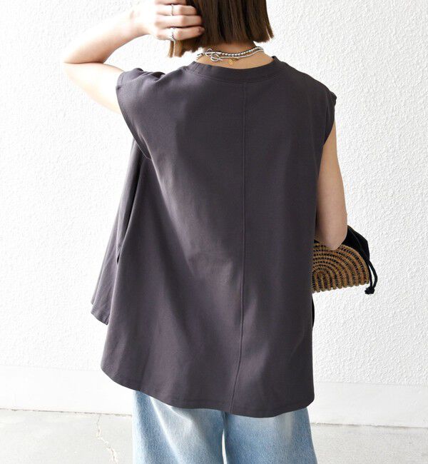 SHIPS any「SHIPS any:〈接触冷感/汗染み防止加工/洗濯機可能〉Aライン フレンチスリーブ TEE」|Tシャツ・カットソー|