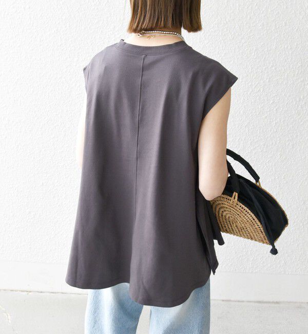 SHIPS any「SHIPS any:〈接触冷感/汗染み防止加工/洗濯機可能〉Aライン フレンチスリーブ TEE」|Tシャツ・カットソー|