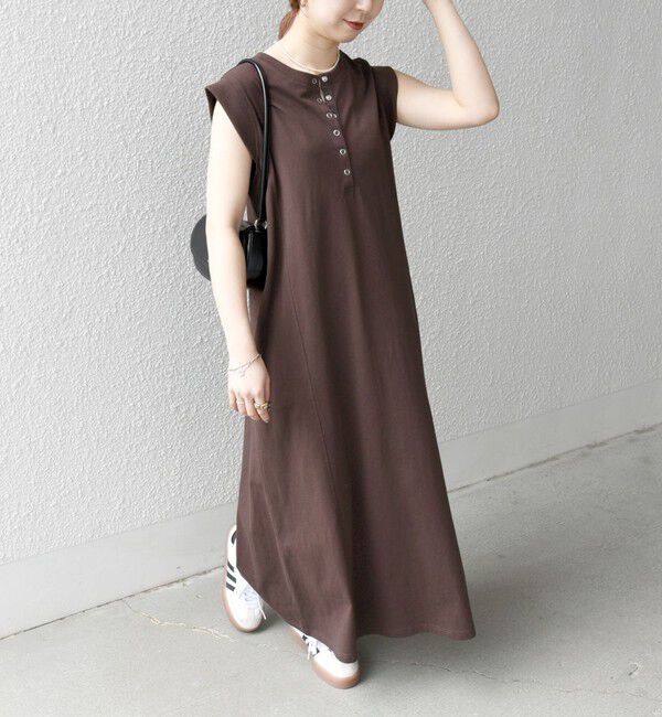 SHIPS any「SHIPS any:〈洗濯機可能〉USAコットン ヘンリーネック Aライン ワンピース」|ワンピース|