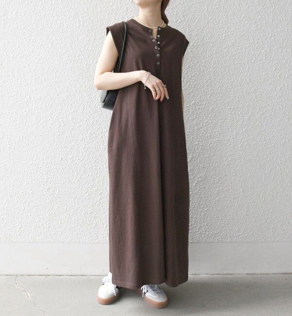 SHIPS any「SHIPS any:〈洗濯機可能〉USAコットン ヘンリーネック Aライン ワンピース」|ワンピース|