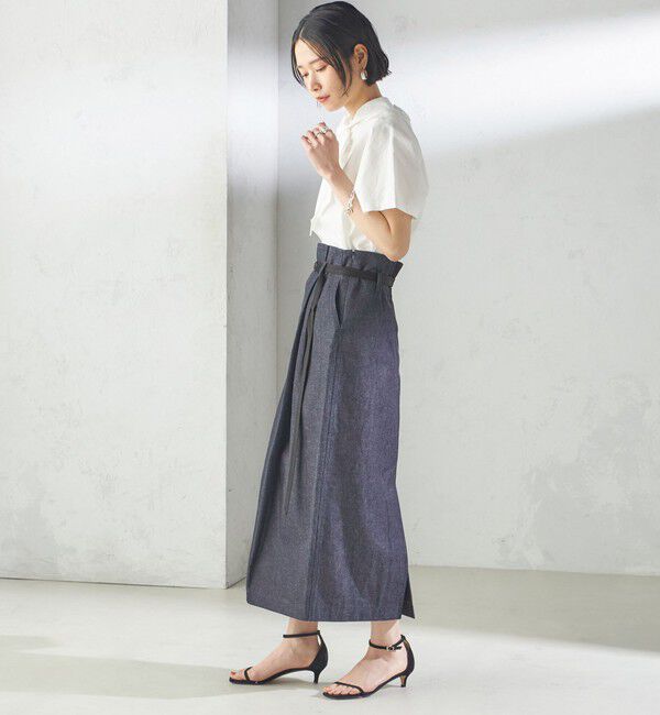 SHIPS for women「【SHIPS別注】Nell:〈手洗い可能〉デニム タック スカート」|スカート|