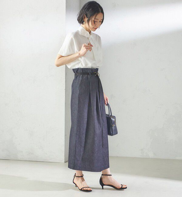 SHIPS for women「【SHIPS別注】Nell:〈手洗い可能〉デニム タック スカート」|スカート|