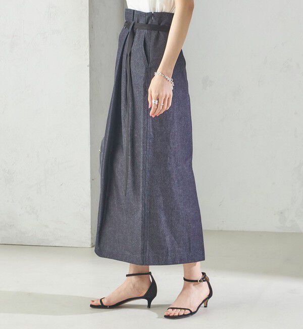 SHIPS for women「【SHIPS別注】Nell:〈手洗い可能〉デニム タック スカート」|スカート|