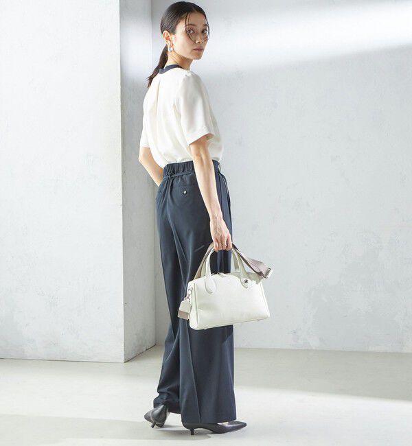 SHIPS for women「〈手洗い可能〉パイピング キーネック 半袖 ブラウス」|シャツ・ブラウス|