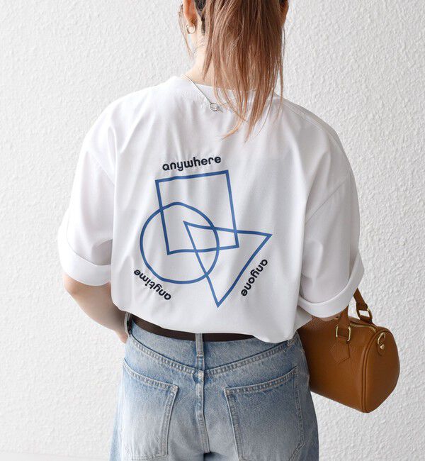 SHIPS any「SHIPS any:〈撥水加工〉Teflon EcoElite(TM) 刺繍 バックプリント ロゴ Tシャツ◇」|Tシャツ・カットソー|