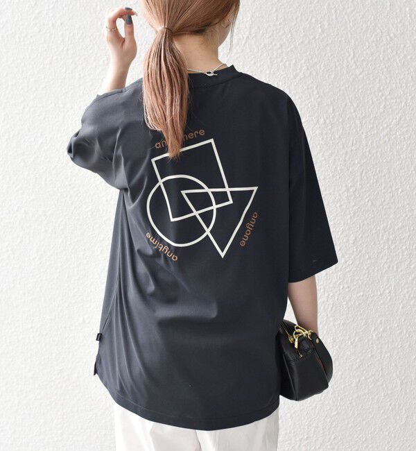 SHIPS any「SHIPS any:〈撥水加工〉Teflon EcoElite(TM) 刺繍 バックプリント ロゴ Tシャツ◇」|Tシャツ・カットソー|ダークグレー