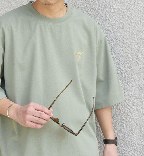 SHIPS any「SHIPS any:〈撥水加工〉Teflon EcoElite(TM) 刺繍 バックプリント ロゴ Tシャツ◇」|Tシャツ・カットソー|オリーブ