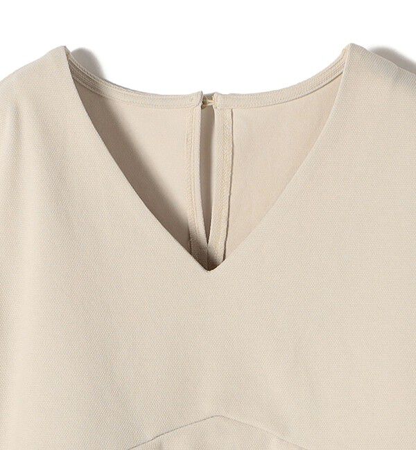 SHIPS Colors 「SHIPS Colors:〈手洗い可能〉ミラノリブ Vネック ペプラム トップス」|Tシャツ・カットソー|