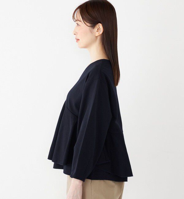 SHIPS Colors 「SHIPS Colors:〈手洗い可能〉ミラノリブ Vネック ペプラム トップス」|Tシャツ・カットソー|