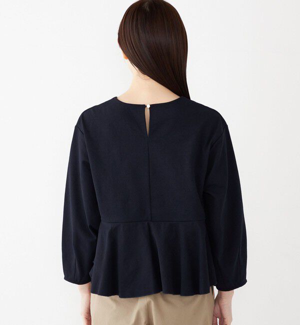 SHIPS Colors 「SHIPS Colors:〈手洗い可能〉ミラノリブ Vネック ペプラム トップス」|Tシャツ・カットソー|