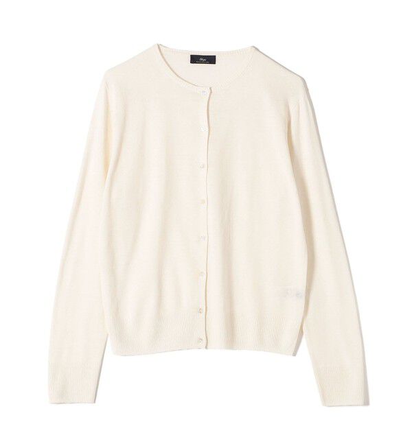 SHIPS for women「SHIPS Primary Navy Label:シルク リネン ハイ ボタン カーディガン」|カーディガン|オフホワイト