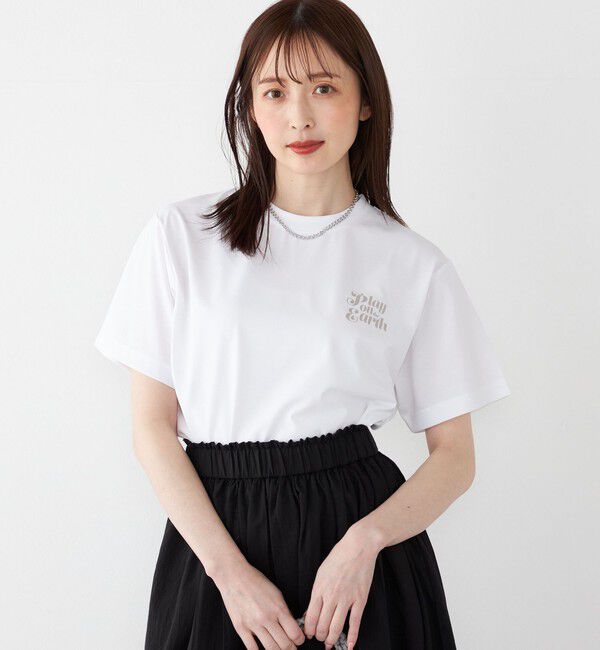 SHIPS Colors 「【SHIPS Colors 別注】FIRST DOWN:〈撥水〉エンブロイダリー ロゴ Tシャツ」|Tシャツ・カットソー|