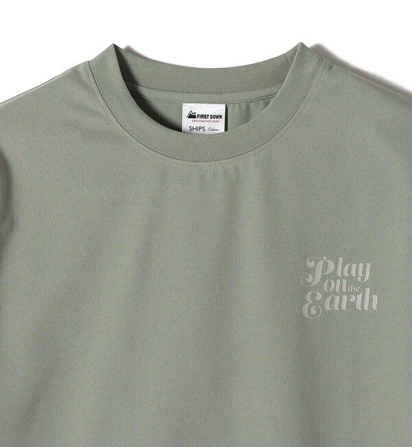 SHIPS Colors 「【SHIPS Colors 別注】FIRST DOWN:〈撥水〉エンブロイダリー ロゴ Tシャツ」|Tシャツ・カットソー|