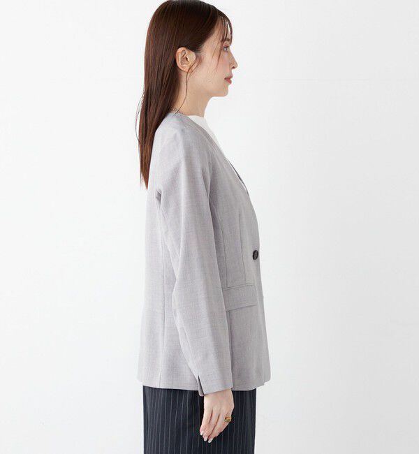 SHIPS Colors 「SHIPS Colors:〈手洗い可能〉リネンライク 1B ジャケット」|ノーカラージャケット|