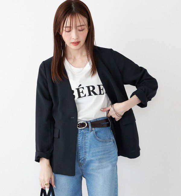 SHIPS Colors 「SHIPS Colors:〈手洗い可能〉リネンライク 1B ジャケット」|ノーカラージャケット|