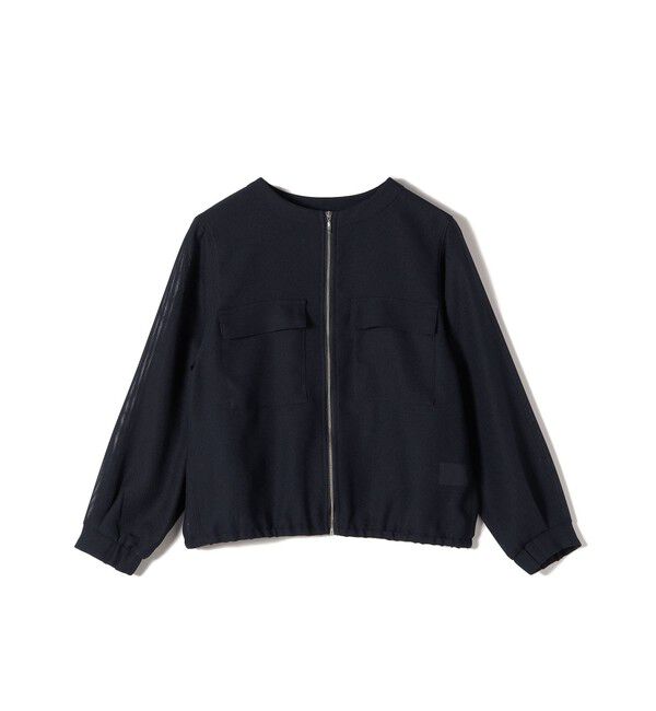 SHIPS Colors 「SHIPS Colors:〈手洗い可能〉メッシュ ノーカラー ジップ ブルゾン◇」|ブルゾン・スタジャン|