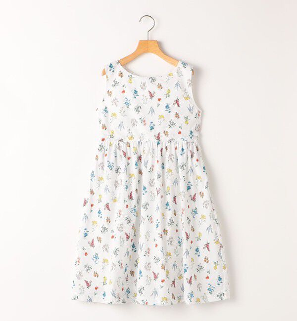 SHIPS KIDS「SHIPS KIDS:140～150cm / フラワー ノースリーブ ワンピース」|ワンピース|オフホワイト