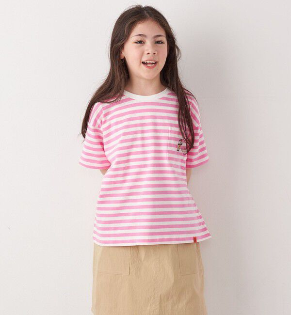SHIPS any「【SHIPS any別注】UNIVERSAL OVERALL: ボーダー Tシャツ <KIDS>」|Tシャツ・カットソー|