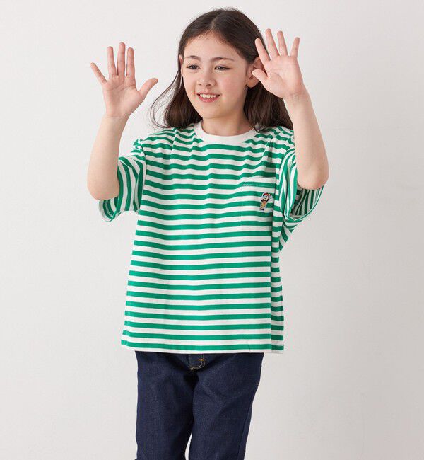 SHIPS any「【SHIPS any別注】UNIVERSAL OVERALL: ボーダー Tシャツ <KIDS>」|Tシャツ・カットソー|