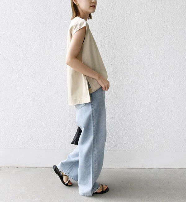 SHIPS for women「〈手洗い可能〉スムース Vネック フレンチ スリーブ」|タンクトップ|