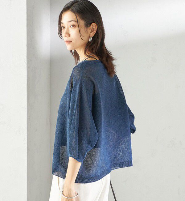 SHIPS for women「〈手洗い可能〉ペーパー パフ スリーブ 半袖 ニット」|ニット・セーター|