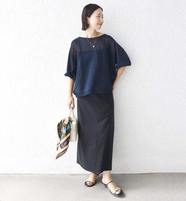 SHIPS for women「〈手洗い可能〉ペーパー パフ スリーブ 半袖 ニット」|ニット・セーター|