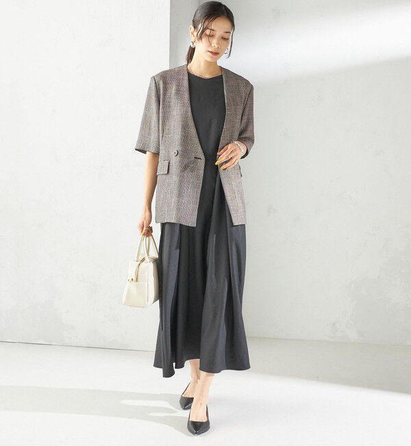 SHIPS for women「〈手洗い可能〉ツイル ノースリーブ ベルト付き ワンピース」|ワンピース|