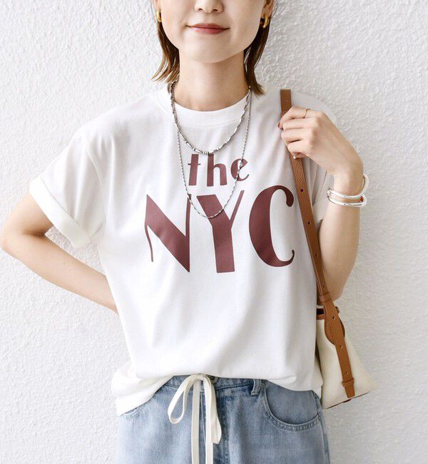 SHIPS for women「【WEB限定】コットン 天竺 ロゴ プリント TEE」|Tシャツ・カットソー|