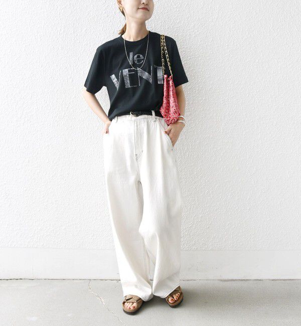 SHIPS for women「【WEB限定】コットン 天竺 ロゴ プリント TEE」|Tシャツ・カットソー|