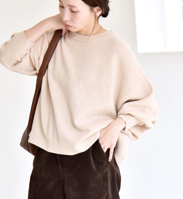 quaranciel「《一部追加予約》quaranciel:〈手洗い可能〉AQUA カシミヤ ミックス ドルマン ニット 25AW」|ニット・セーター|