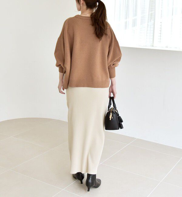 quaranciel「《一部追加予約》quaranciel:〈手洗い可能〉AQUA カシミヤ ミックス ドルマン ニット 25AW」|ニット・セーター|