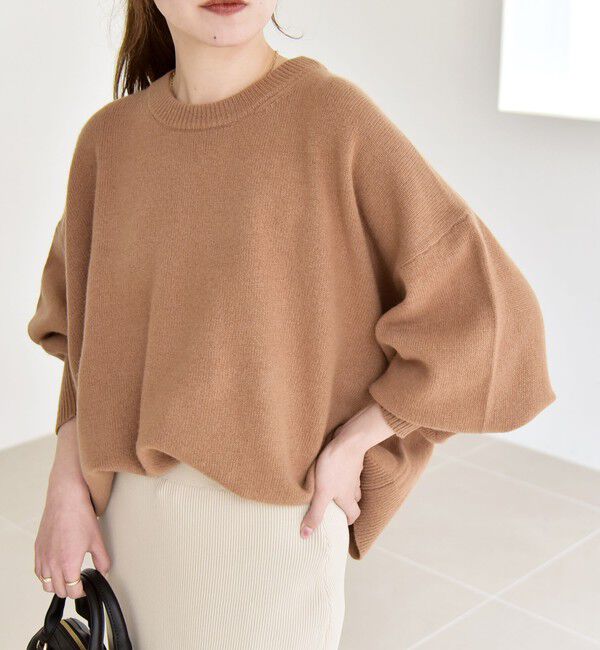 quaranciel「《一部追加予約》quaranciel:〈手洗い可能〉AQUA カシミヤ ミックス ドルマン ニット 25AW」|ニット・セーター|