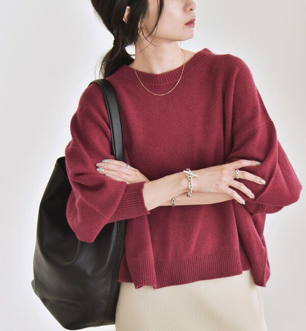 quaranciel「《一部追加予約》quaranciel:〈手洗い可能〉AQUA カシミヤ ミックス ドルマン ニット 25AW」|ニット・セーター|