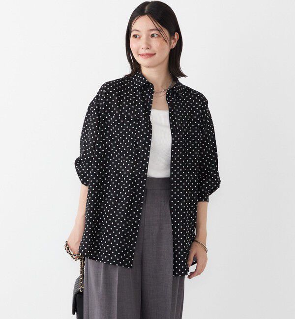 SHIPS Colors 「SHIPS Colors:〈手洗い可能〉シアー ドット シャツ」|シャツ・ブラウス|