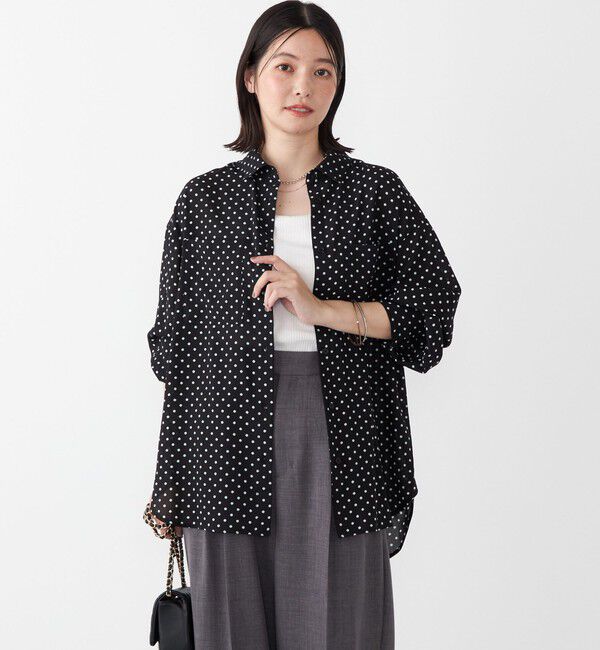 SHIPS Colors 「SHIPS Colors:〈手洗い可能〉シアー ドット シャツ」|シャツ・ブラウス|