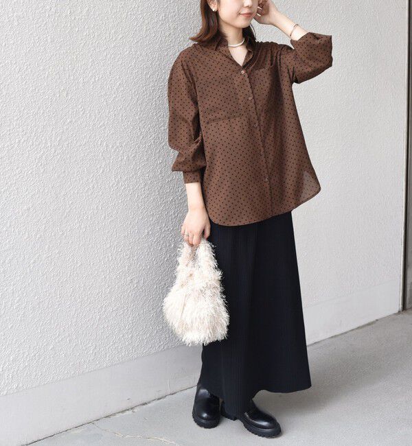 SHIPS Colors 「SHIPS Colors:〈手洗い可能〉シアー ドット シャツ」|シャツ・ブラウス|