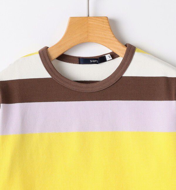SHIPS KIDS「SHIPS KIDS:85～95cm/ マルチ ボーダー ロングスリーブ Tシャツ」|Tシャツ・カットソー|