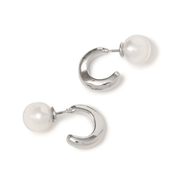 SHIPS for women「フープ 封入 パール モチーフ キャッチ ピアス」|ピアス|シルバー