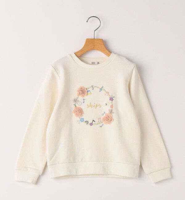 SHIPS KIDS「SHIPS KIDS:140～150cm /ミュージック フラワー スウェット」|スウェット・ジャージ|オフホワイト