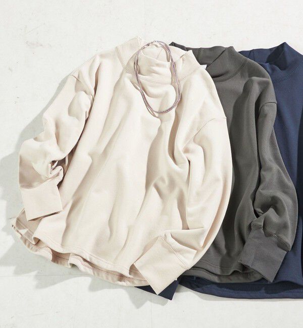 SHIPS for women「【SHIPS別注】assiette:〈手洗い可能〉ボトル ネック プルオーバー」|Tシャツ・カットソー|ベージュ