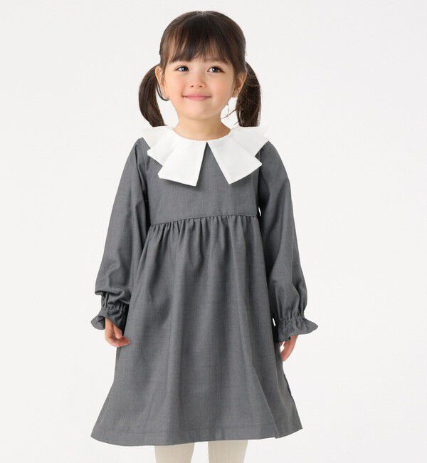 SHIPS Colors 「SHIPS Colors:90～130cm /〈洗濯機可能〉TR タックカラー ワンピース」|ワンピース|グレー